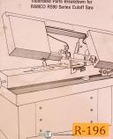 Ramco RS90, Cut Off Saw, Instructions and Parts Manual